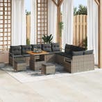 vidaXL Tuinbank Set met kussen met opslag 13 pcs Grijs, Verzenden, Nieuw