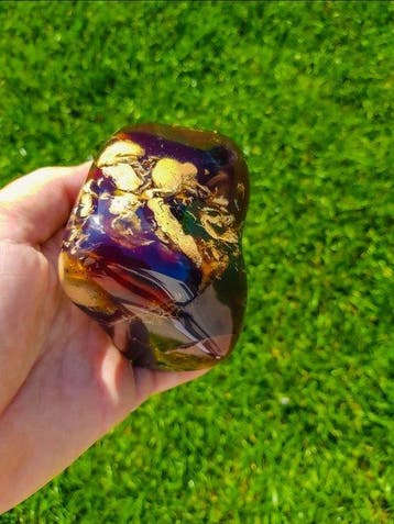 Amber - Barnsteen - HQ Freeform Blauwe Barnsteen - 10 cm - 9