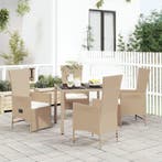 vidaXL 5-delige Tuinset met kussens poly rattan beige, Verzenden, Nieuw, Tuinset