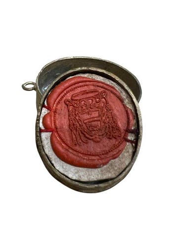 Reliekhouder - Brons, Gouden cartouche, Glas, Textiel - 20e