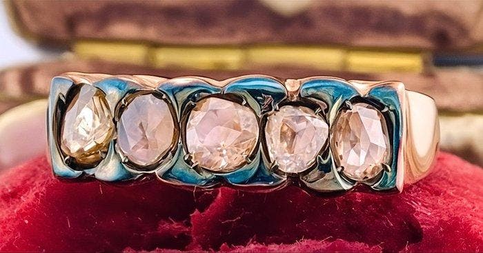 Sans prix de réserve - Bague - 9 carats Or rose, Argent, Handtassen en Accessoires, Ringen
