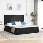 vidaXL Bed met LED-stripverlichting Zwart 200 x 200 cm, Huis en Inrichting, Slaapkamer | Bedden, Verzenden, Nieuw