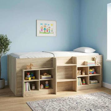 vidaXL Kinderhoogslaper Sonoma Eiken 80 x 200 cm Bewerkt, Verzenden
