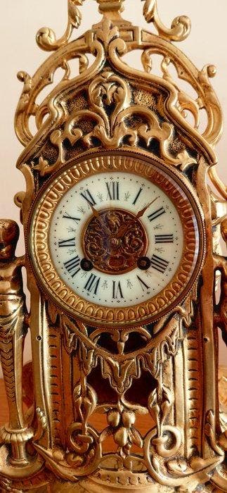 Pendule - Antiek - Verguld brons - 1880-1920 - In