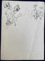 Louise Abbéma (1853-1927). - Fleurs - Coquelicot et, Antiquités & Art, Art | Peinture | Classique