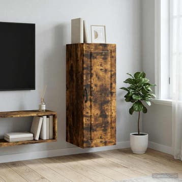 vidaXL Wandkast 33 x 34,5 x 90 cm Bewerkt hout Gerookt eiken, Verzenden