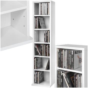 CD mediakast met 6 vakken 90x21x20cm - wit, Verzenden, Nieuw