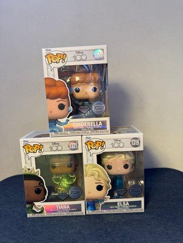 Funko - Funko Pop - Disney 100 Cinderella, Tiana, Elsa