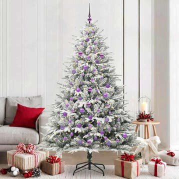 vidaXL Kunstmatige Voorverlichte Kerstboom met Ballenset, Verzenden