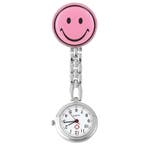 Fako - Verpleegstershorloge - Smiley - Roze, Bijoux, Sacs & Beauté, Verzenden
