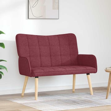 vidaXL 2-Zits Sofa Wijnrood 115 x 61 x 87 cm Stof, Verzenden, Nieuw
