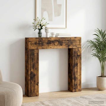 vidaXL Haardombouw Gerookt eiken 102 x 18 x 100,5 cm Bewerkt, Verzenden, Nieuw