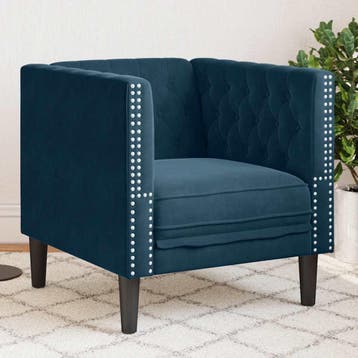 vidaXL Fauteuil Chesterfield-stijl fluweel blauw, Huis en Inrichting, Verzenden, Nieuw