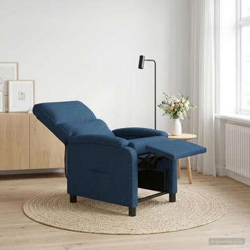 vidaXL Recliner Blauw Stof, Huis en Inrichting, Fauteuils, Verzenden, Nieuw