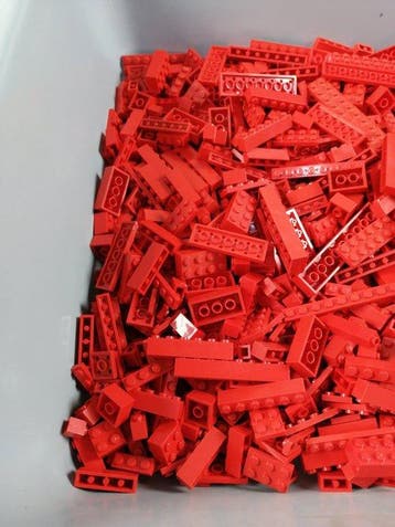 Lego - geen serie - 01. Partij van 1000 rode bouwstenen -