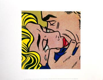 Roy Lichtenstein - Kiss V - offset lithography - licensed, Antiek en Kunst