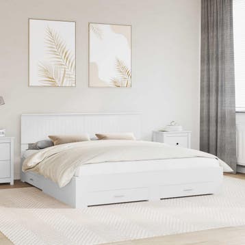 vidaXL Bedframe met lade met hoofdeinde Wit 180 x 200 cm, Huis en Inrichting, Slaapkamer | Bedden, Verzenden, Nieuw