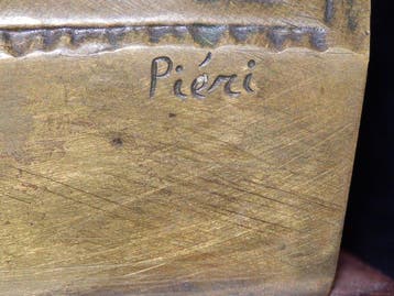 Fraai Bronzen beeld van een Meisje - Gesigneerd Pieri ! -, Antiek en Kunst