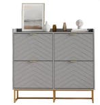 Schoenenkast - Schoenenrek - 103,5x100x24 cm - Grijs - UEV, Verzenden