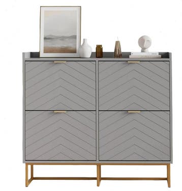 Schoenenkast - Schoenenrek - 103,5x100x24 cm - Grijs - UEV, Verzenden