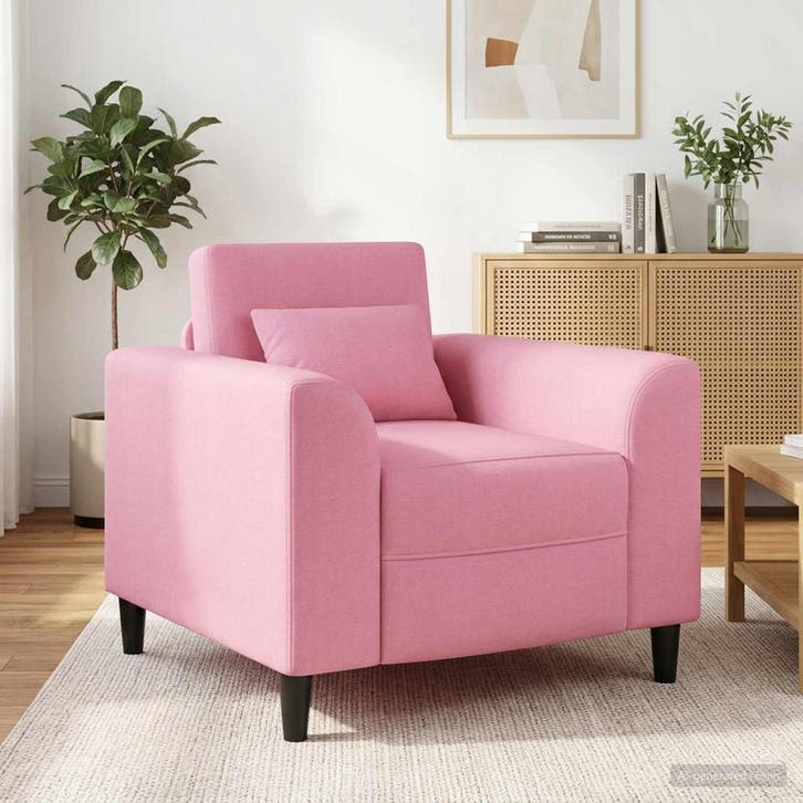 vidaXL Fauteuil Roze Stof, Maison & Meubles, Fauteuils, Envoi