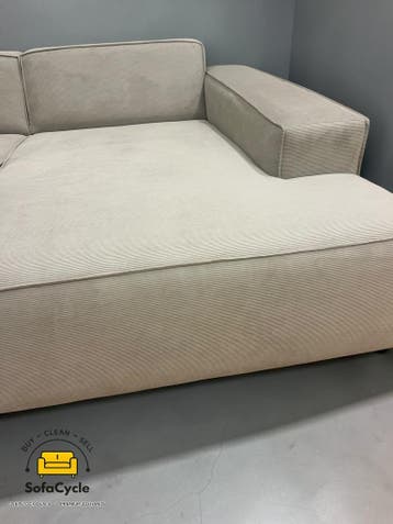 Quattro hoekzetel beige in fluweel, hoek R – overstock, Verzenden