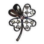Fako Bijoux - Broche - Klavertje Vier - Antraciet Strass -, Verzenden