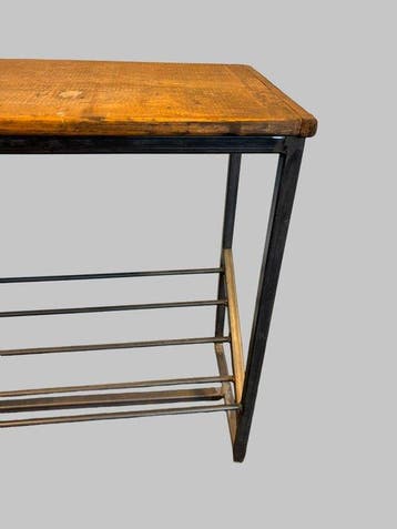 Bijzettafel - Hout, Staal - Handgemaakt schoenenrek