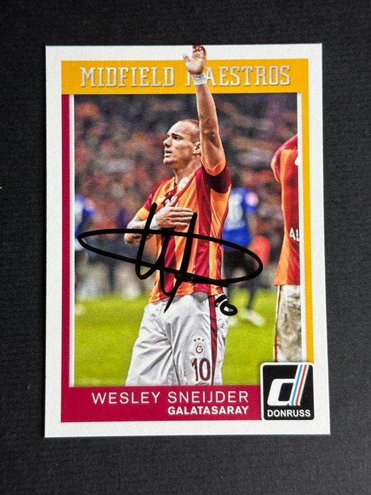 2015 Panini Donruss Wesley Sneijder 23 Gesigneerde kaart - 1, Verzamelen, Stickers