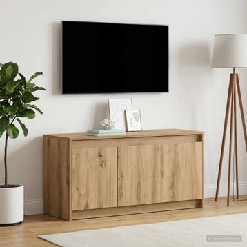 vidaXL TV Kast 100 x 34 x 50 cm Artisanaal eiken Bewerkt, Huis en Inrichting, Verzenden, Nieuw