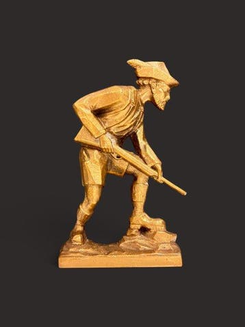 Antique Gilt Brass Alpine Mountaineer - Early 20th Century -