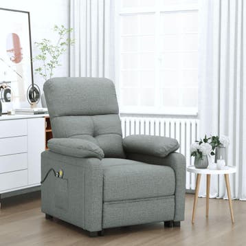 vidaXL Massagestoel elektrisch stof donkergrijs, Verzenden, Nieuw