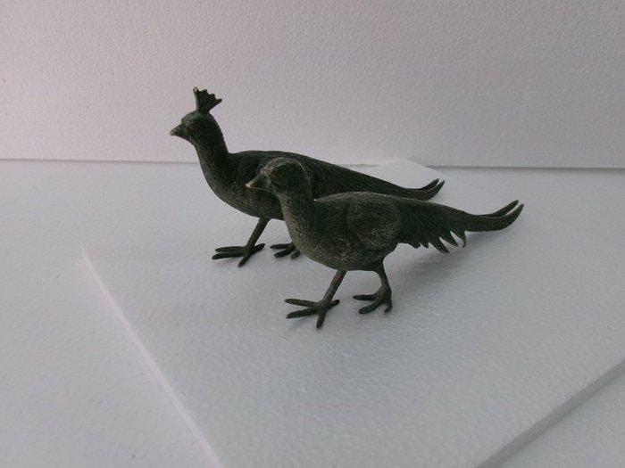 Figuur - A metal figurine of a pair of pheasants. It is not, Antiek en Kunst, Antiek | Overige Antiek