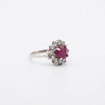 Sans prix de réserve - Bague - 14 carats Or blanc Rubis -