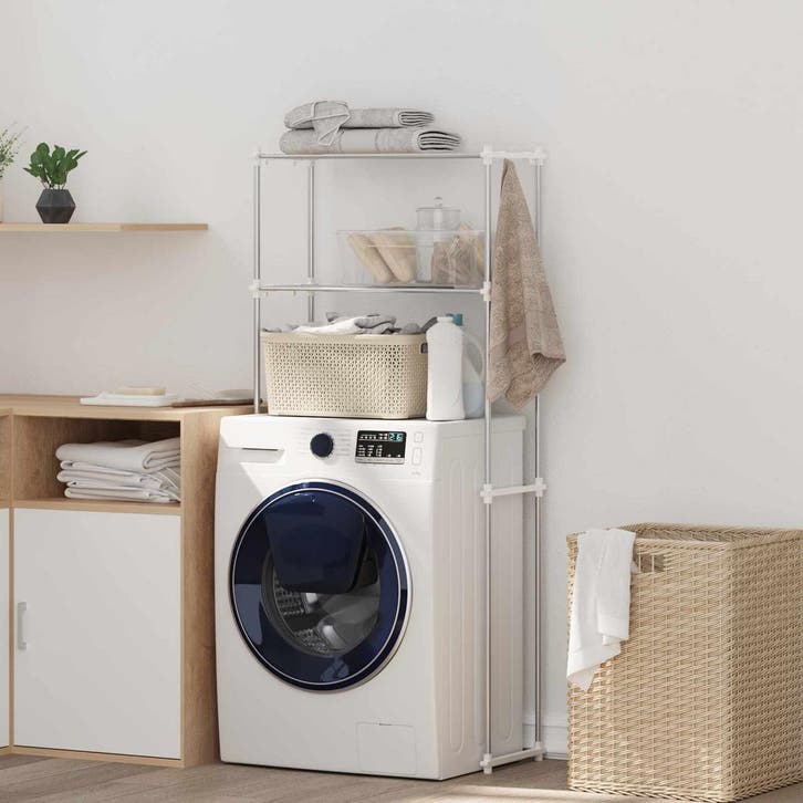 vidaXL Wasmachineplank met opslag Wit 70 x 27 x 136 cm, Huis en Inrichting, Kasten | Overige, Nieuw, Verzenden