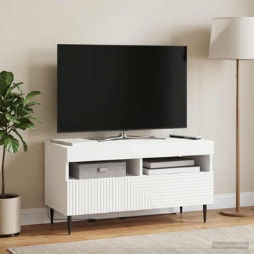 vidaXL LED tv-meubel Wit Bewerkt hout, Verzenden