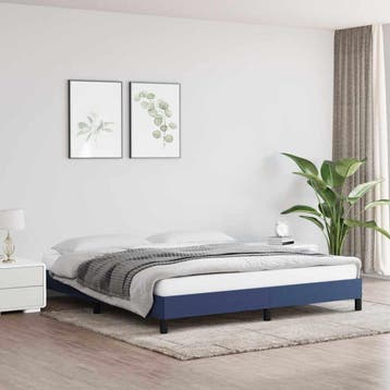 vidaXL Bedframe zonder matras stof blauw 180x200 cm, Verzenden