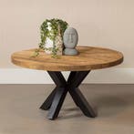 Salontafel Mangohout Tara Rond 90 cm, Verzenden, Rond, Nieuw, Industriële meubels