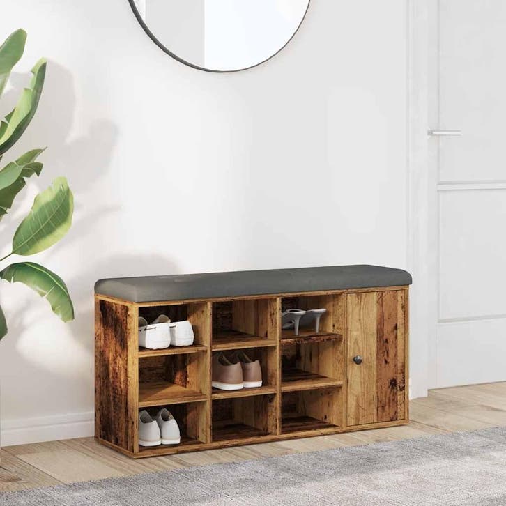vidaXL Schoenenbank 102x32x50 cm bewerkt hout oud, Maison & Meubles, Maison & Meubles | Autre, Envoi