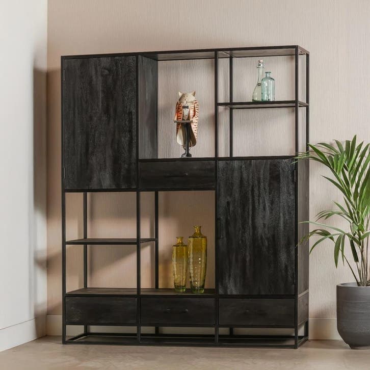 Vakkenkast Mangohout BrendonXL, Huis en Inrichting, Kasten | Boekenkasten, Nieuw, Overige houtsoorten, Verzenden