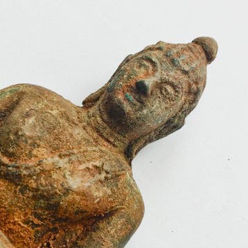 Oud-Indochinese Brons Zittende Boeddha op troon