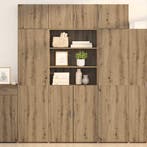 vidaXL Highboard Artisan Eiken 80 x 42,5 x 185 cm Bewerkt, Verzenden
