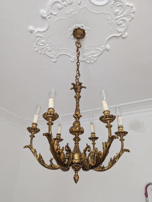 Lustre - Bronze - Finition bronze or, Antiquités & Art, Antiquités | Autres Antiquités