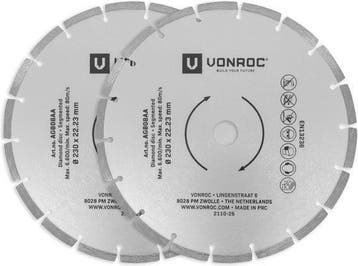 2dekans | VONROC Diamantschijven – Ø230mm – 2 stuks voor, Ophalen of Verzenden, Nieuw