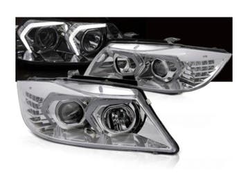 LED koplampen Chrome geschikt voor BMW E90 E91, Auto-onderdelen, Verzenden, Nieuw, BMW