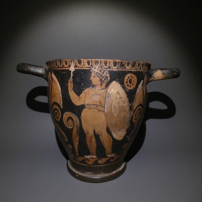 Oud-Grieks, Magna Graecia Aardewerk Grote Skyphos. 27 cm, Collections, Minéraux & Fossiles