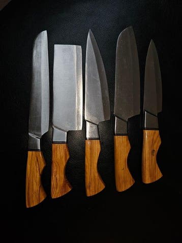 Keukenmes - Hout en handgemaakt staal - Noord Amerika