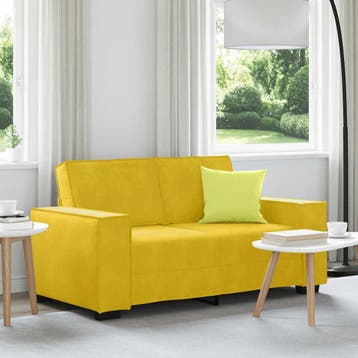 vidaXL Tweezitsbank / zetel 160x78x84 cm fluweel geel, Verzenden