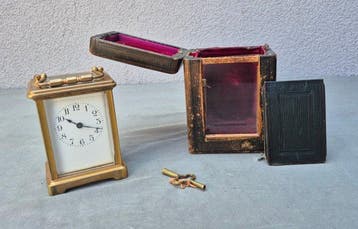 Rijtuigklok - Antiek Messing, Glas - 1850-1900