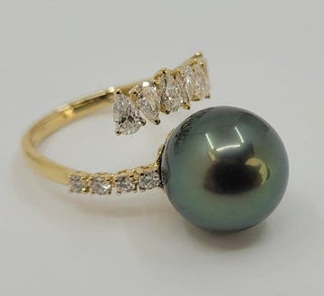 Ring - 18 karaat Geel goud - 0.93ct. tw. Diamant, Nieuw